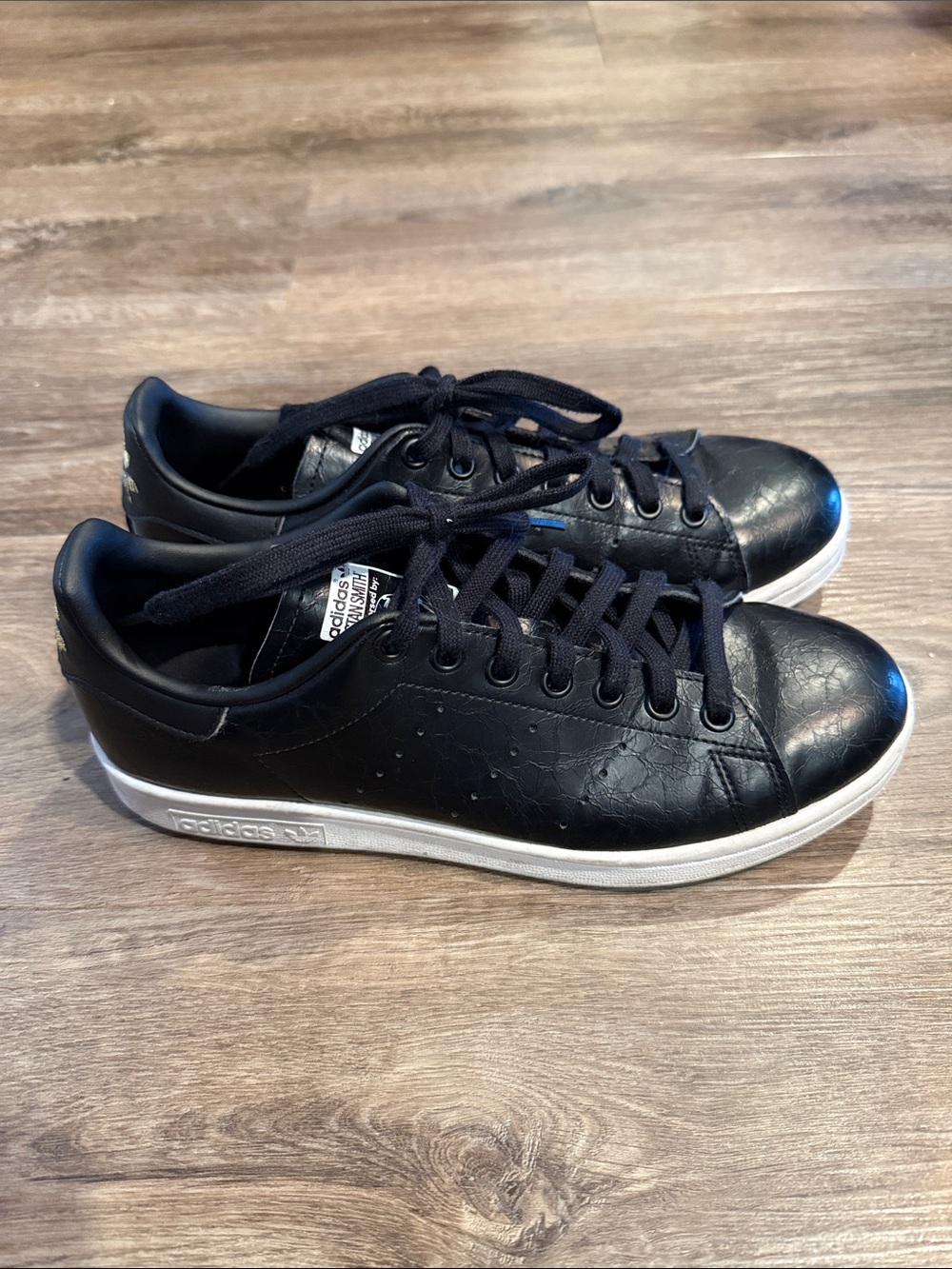 Adidas Originals Black Stan Smith Sneakers Size 8.5